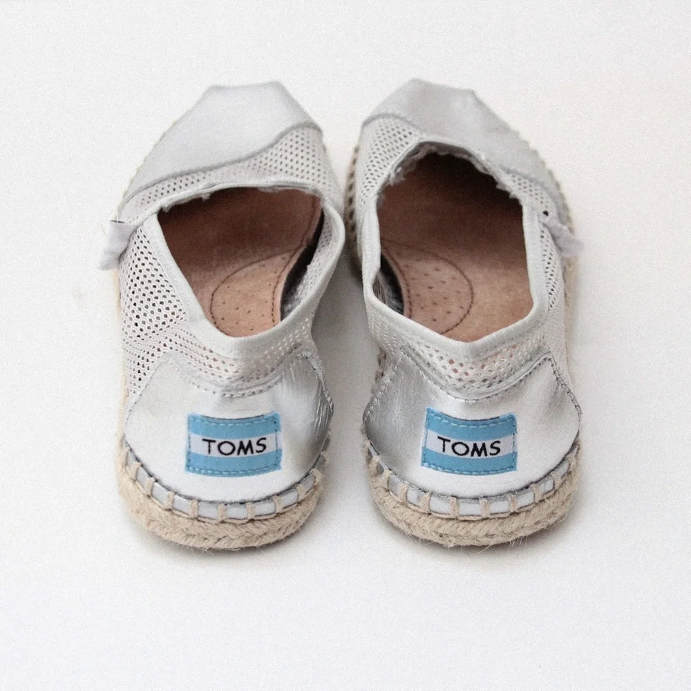 TOMS Alpargata Metallic Mesh Slip-On Espadrilles